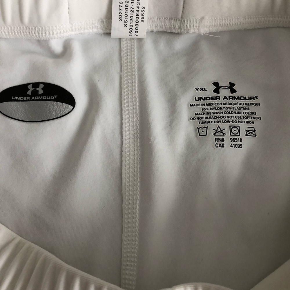 Under Armour Compression Shorts White Sz Youth XL - Picture 2 of 2